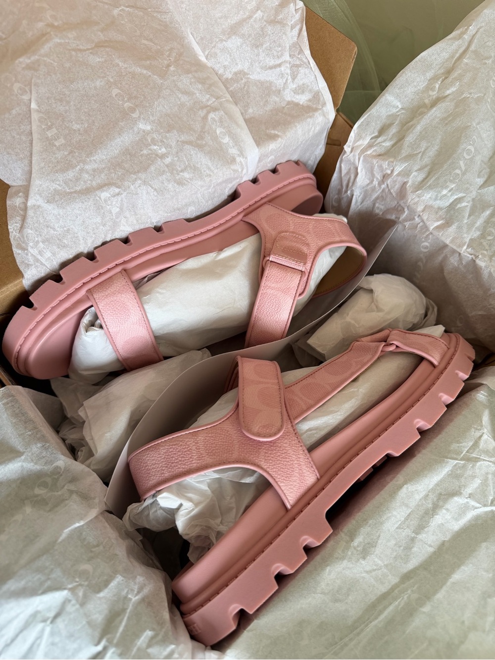 NEW Coach Sport Sandals Powder Pink Signature Canvas CBB91 size 10 - Picture 8 of 8